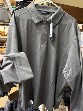 Cutter & Buck Men's Long Sleeve Polo in Gray-NWT size XXL